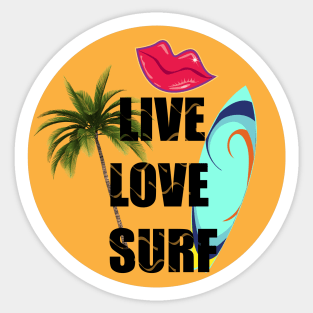 Live Love Surf Sticker